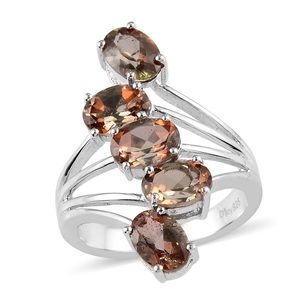 Brazilian Andalusite Bypass Five Stone Ring